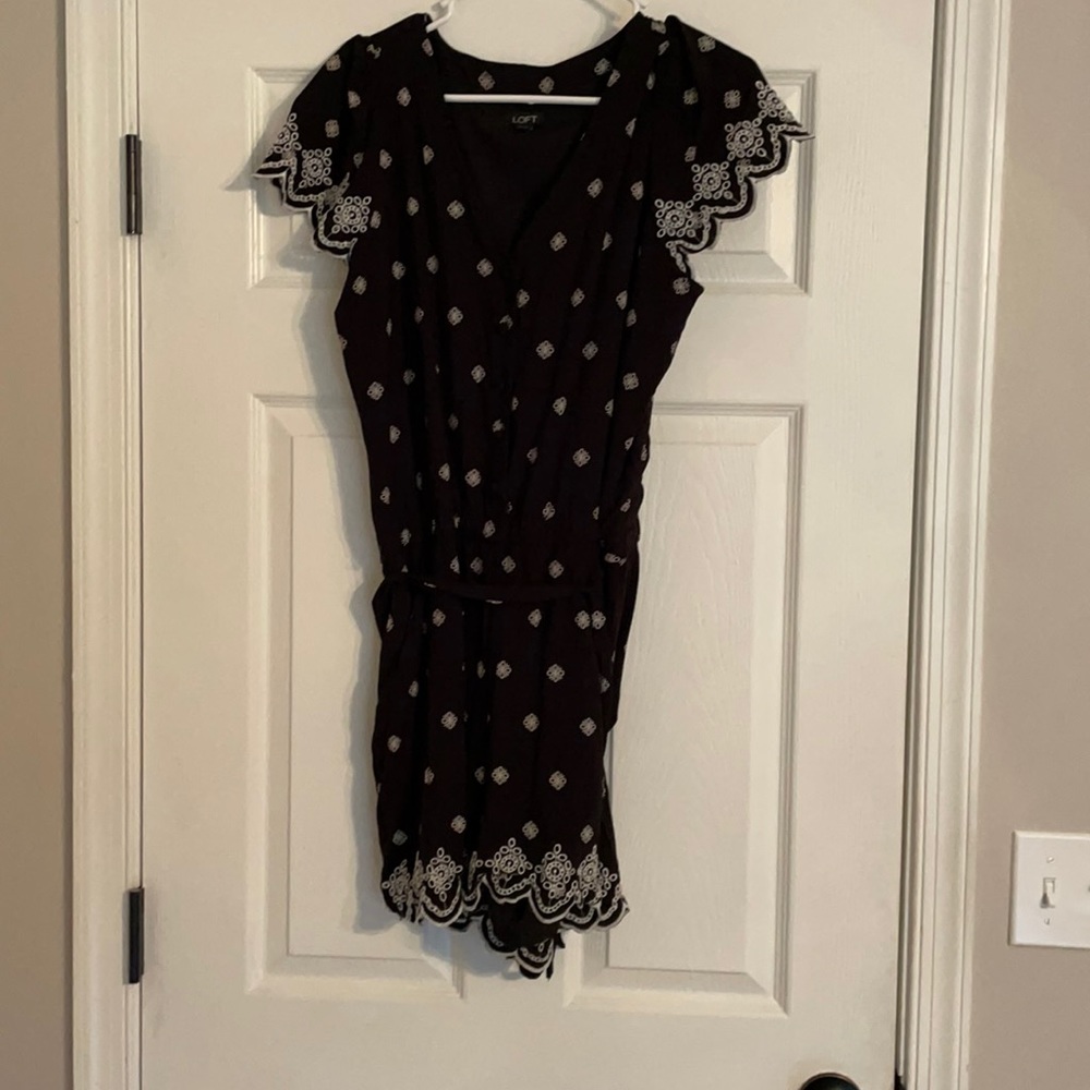 Loft black romper, medium